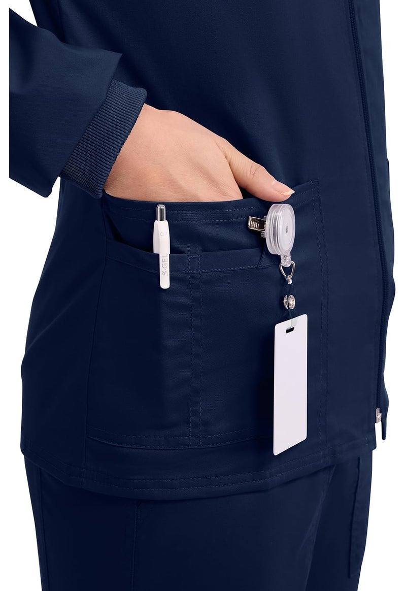 Cherokee Women's Workwear Core Stretch Warm Up Scrubs Jacket, Navy, XX-Small - Image 2